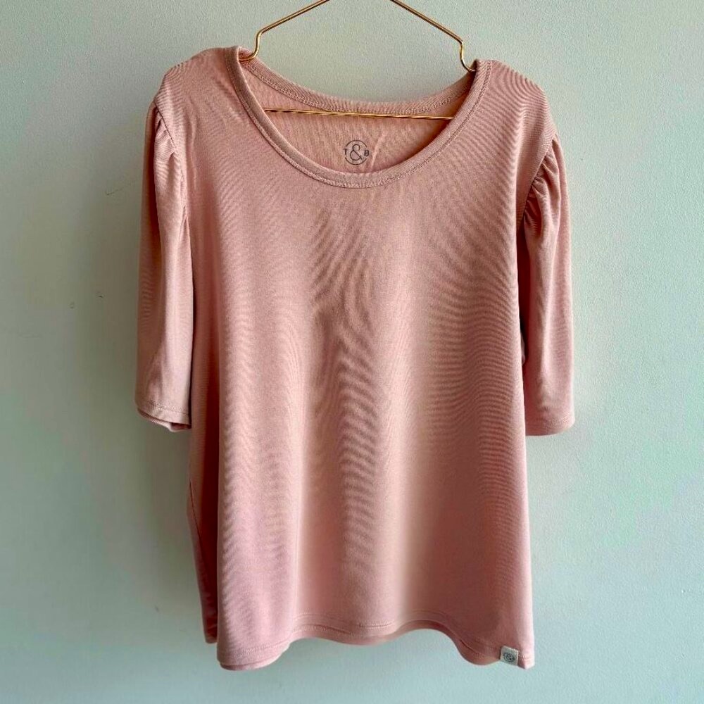 Treasure & Bond (Nordstrom Brand) Pink Smoke Puff Sleeve Tee
